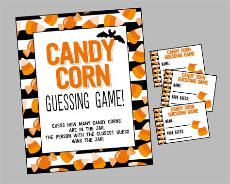Candy Corn Guessing Game Printable Guess How Many Candy Corns Etsy