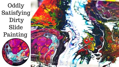 Oddly Satisfying Dirty Slide Painting Technique With Fluid Acrylic