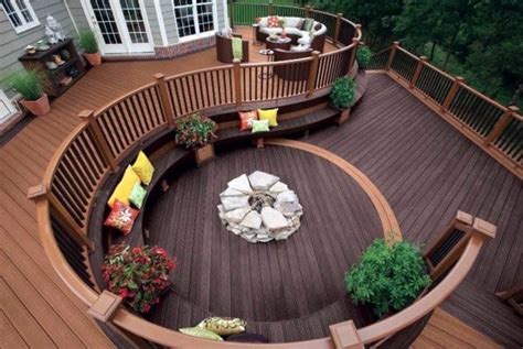 Don't lit the fire considering that you have put the fire pit on a stand with a pad surrounding and covering the deck's surfaces without placing an. Top 50 Best Deck Fire Pit Ideas - Wood Safe Designs