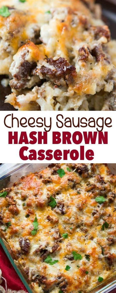 Cheesy Hash Brown Sausage Breakfast Casserole Recipe