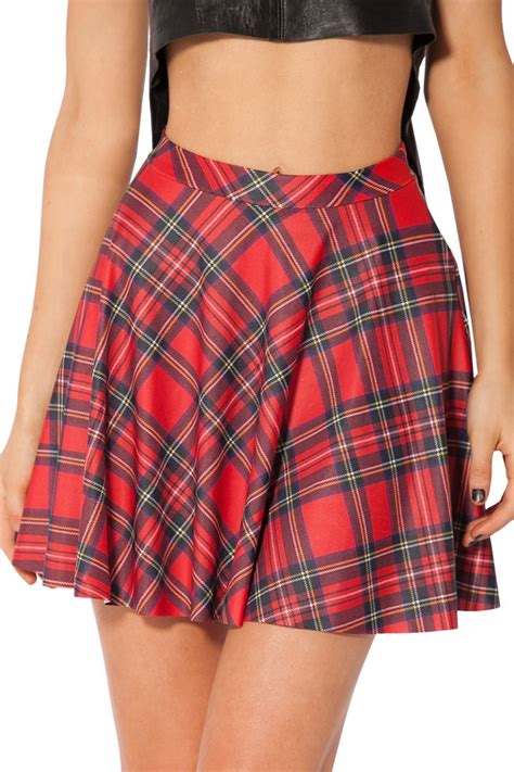 New 2016 Women Sexy Skirts Ladies Galaxy Red Check Skater Skirt Above