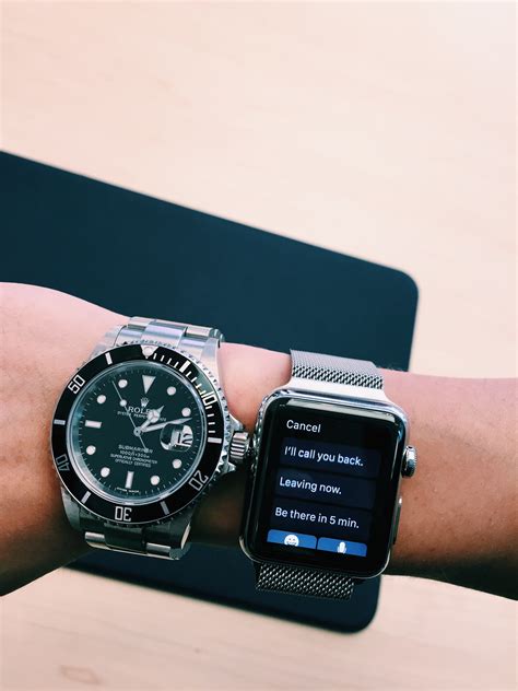 Apple watch is a line of smartwatches produced by apple inc. My Rolex Submariner next to the 38mm Apple Watch (x-post ...