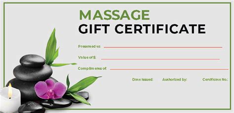 Best Printable Massage Gift Certificate Template Printableecom
