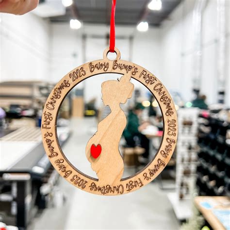 Baby Bumps First Christmas Engraved Wood Ornament