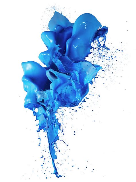 Blue Color Paint Splash White Background By Biwa Studio