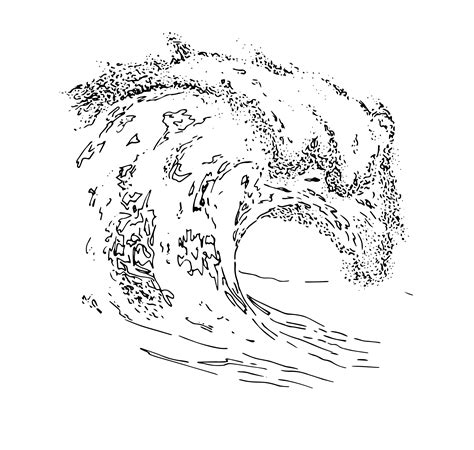 Wavy Ocean Drawing Jagodooowa