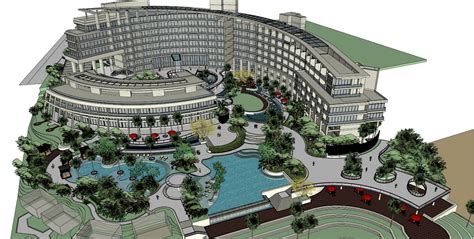 酒店整体模型su模型下载 光辉城市