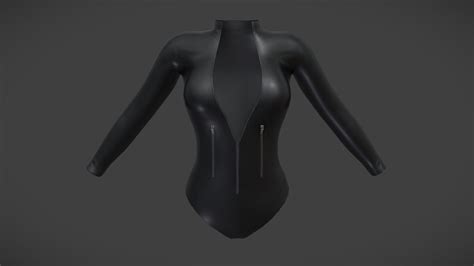 Black Shiny Latex Zip Up Body Suit Buy Royalty Free 3d Model By 3dia 2125e11 Sketchfab Store