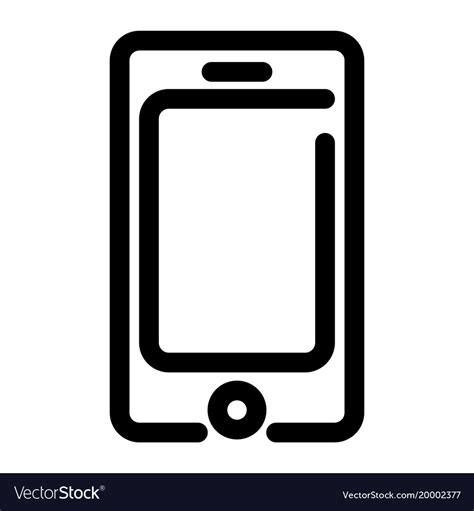 Smartphone Icon Mobile Phone Symbol Outline Vector Image