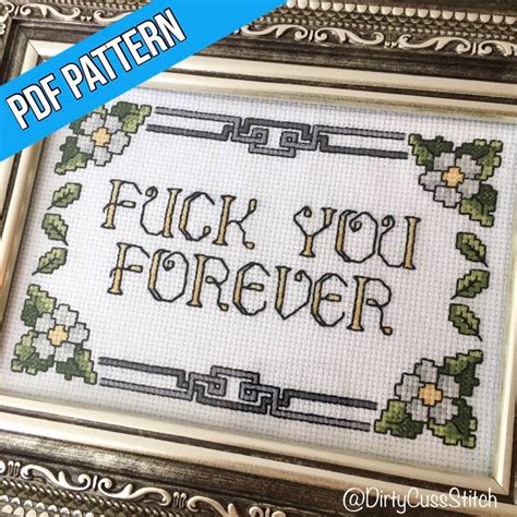 Fuck You Forever Cross Stitch Pattern Pdf Etsy