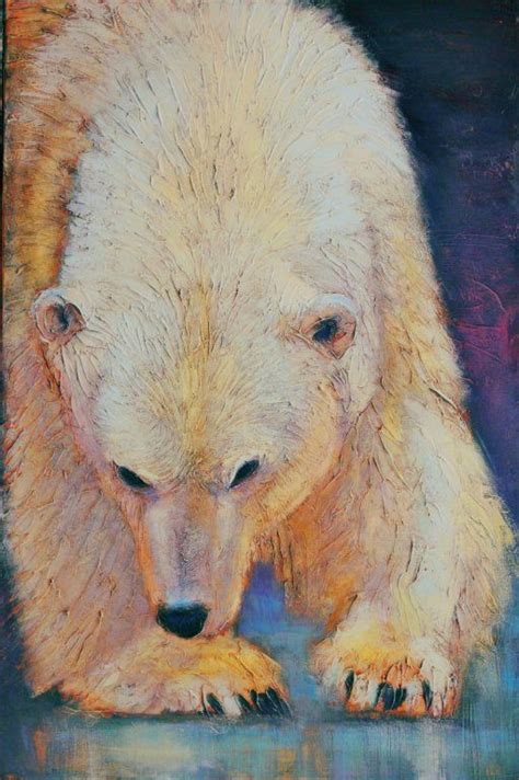 On The Prowlacrylic36x24 Linda Wilder Polar Bear Art Polar Bears
