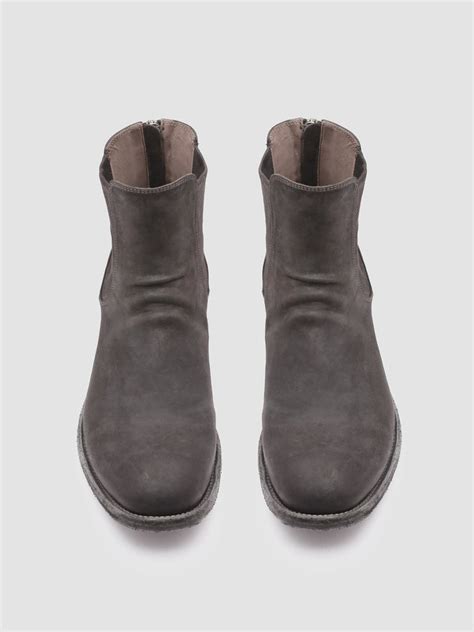 Mens Grey Leather Boots Arbus 021 Officine Creative Eu
