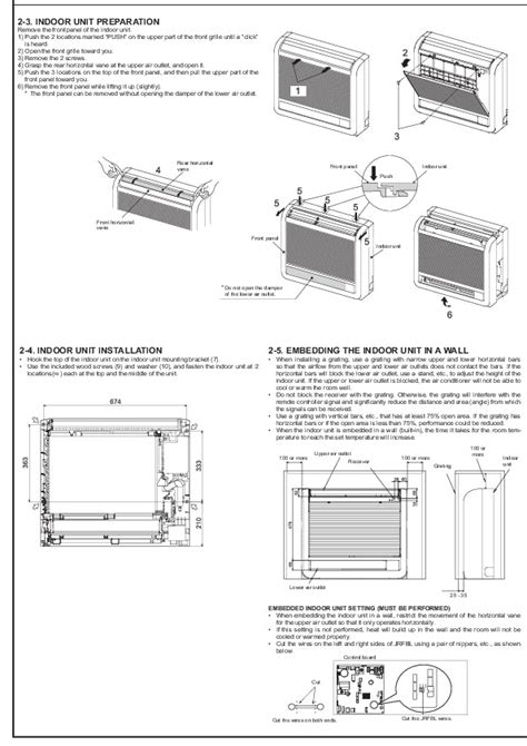 Mitsubishi Jg79a145h03 Floor Mounted Air Conditioner Installation Manual