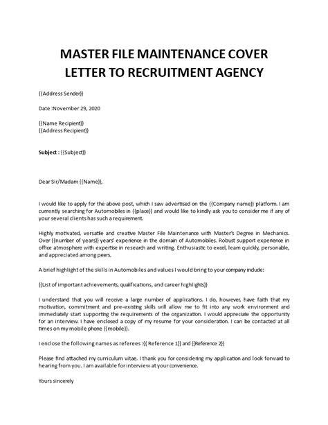 Cover Letter For Maintenance Technician Hari2bonus