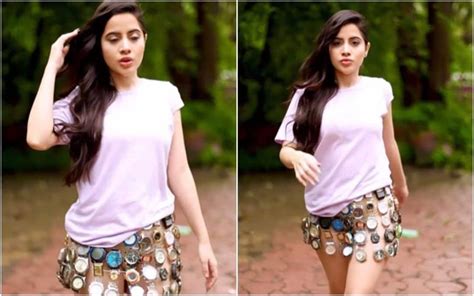 urfi javed elevates her diy vogue wears a skirt made of watches trolls say ‘prime mey wall