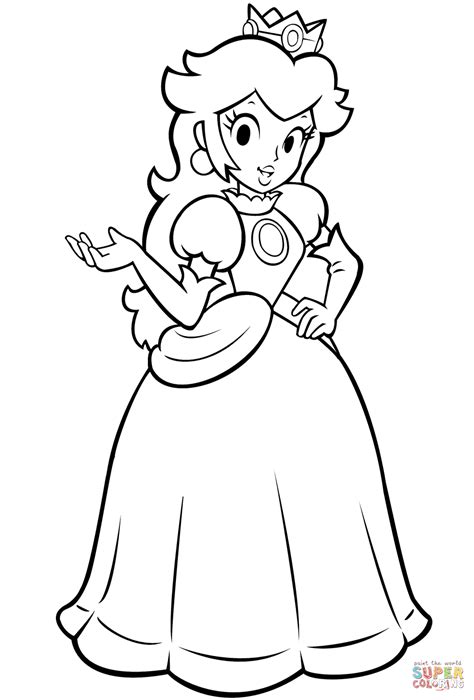 Rosalina peach and daisy coloring pages coloring home. paper princess daisy coloring pages | Super mario coloring ...