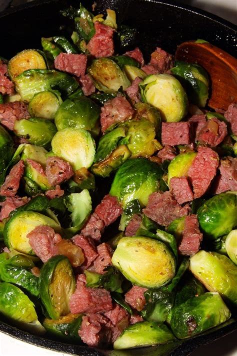 st patty s corned beef and brussels sprout saute recipe corned beef cooking corned beef