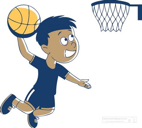 Basketball Dunking Boy Playing Basketball Clipart Classroom Clip Art