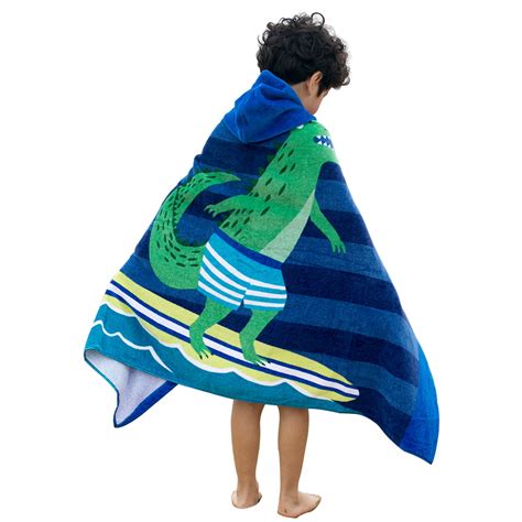 Kids Hooded Beach Towel Blanket Cotton Super Absorbent Cute Catoon Bath