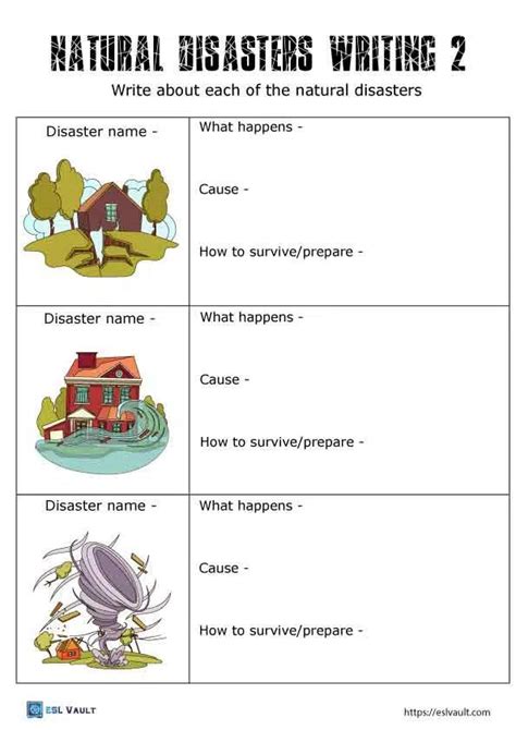 Interesting Natural Disasters Worksheets ESL Vault Natural Disasters Lessons Natural