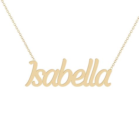 Isabella Name Necklace 14k Yellow Gold 14k White Gold 14k Etsy