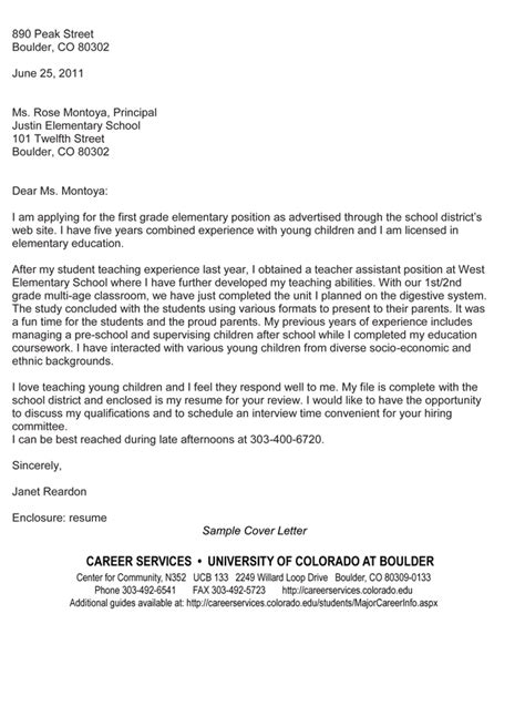 teacher cover letter examples   perfect teaching job