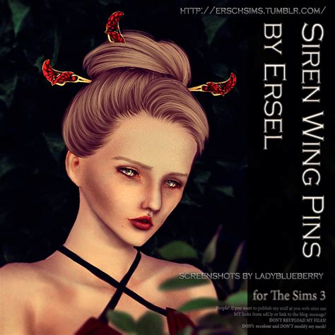 Ersel Siren Wing Pins Sims 3 Updated Ersch Sims