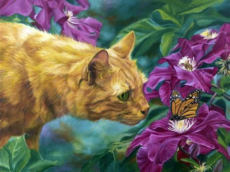 Cat And Butterfly Wallpaper Wallpapersafari