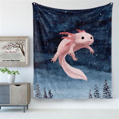 Axolotl Fleece Blanket Cute Axolotl Pink Sherpa Blanket Funny T