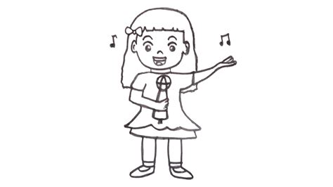 How To Draw A Girl Singing Youtube