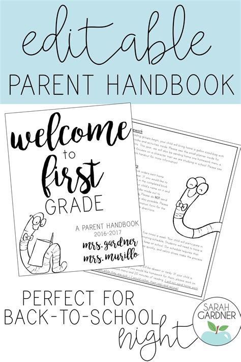 Editable Parent Handbook Parent Handbook Back To School Night Parenting