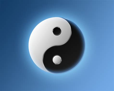 Yin And Yang Symbols Blue Background Wallpapers Hd Desktop And