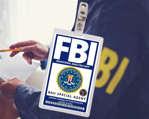 Printable Fbi Bau Special Agent Id Badge Cosplay Etsy Uk