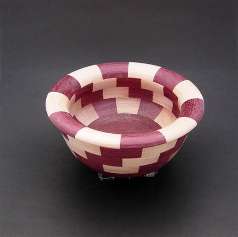 Handmade Wood Bowl Segmented Bowl Maple And Purpleheart Wood Etsy