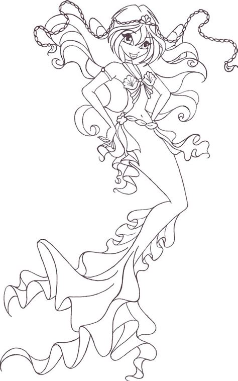 winx mermaid coloring pages  print