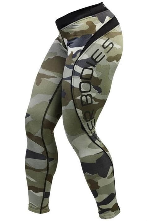 The fabric in this product has a combo of good elasticity and a tight firm fit. Better Bodies Camo Long Tights - Green Camo