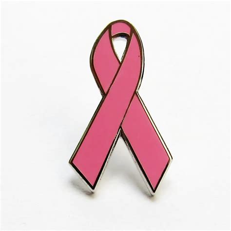 1 Inch Retail And Stock Pink Ribbon Breast Cancer Awareness Lapel Pins In Badges From Home