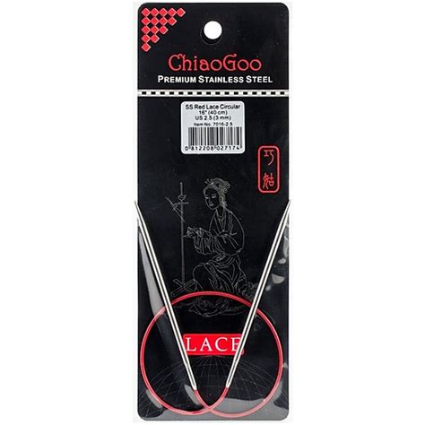 chiaogoo red lace 16 stainless steel circular knitting needles at staples