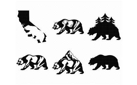 California Bear Black Bear Grizzly Bear Svg Dxf Vector Eps By