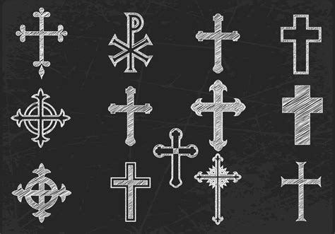 Chalk Drawn Cross Brushes And Psd Pack Free Photoshop Brushes At