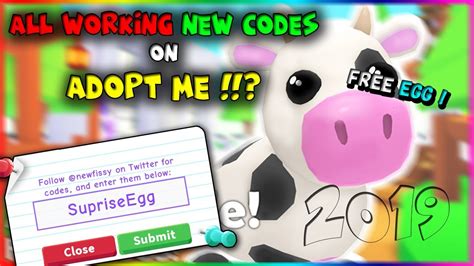 All New Codes On Adopt Me November 2019 Roblox Youtube