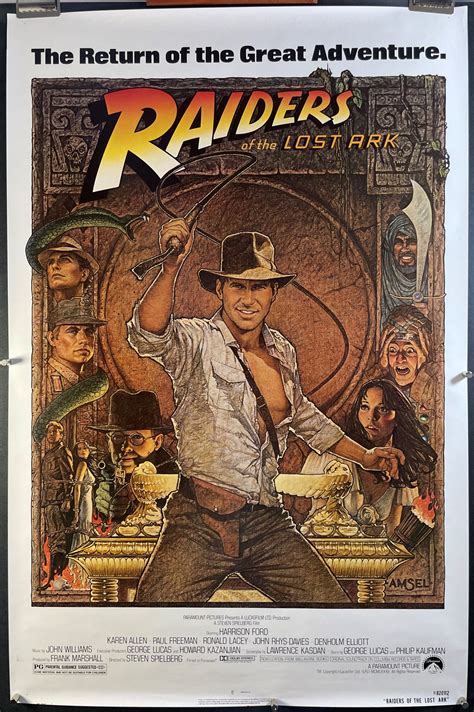 Raiders Of The Lost Ark Original Rolled Harrison Ford Original Vintage