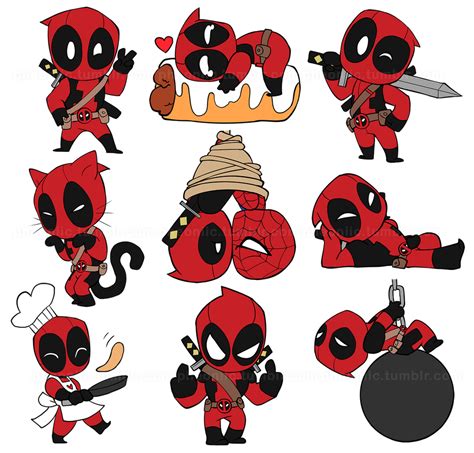 Chibi Deadpool Stickers By Pheoniic Deadpool Art Deadpool Stickers