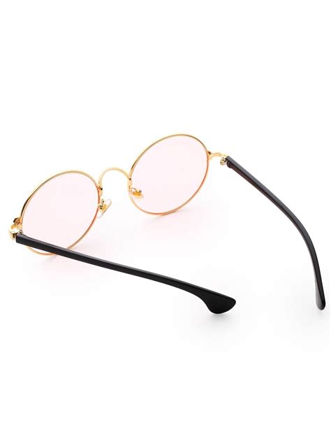 Two Tone Frame Round Sunglasses Sheinsheinside