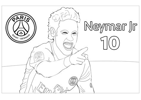 Do you like soccer players coloring pages? Neymar jr 1 - Olympic (and sport) Adult Coloring Pages