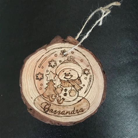 Personalized Christmas Ornament Wood Burning Art Custom Etsy