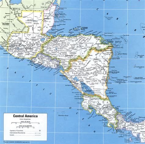 Central America Map With Cities And Towns Free Detailed Large Scale