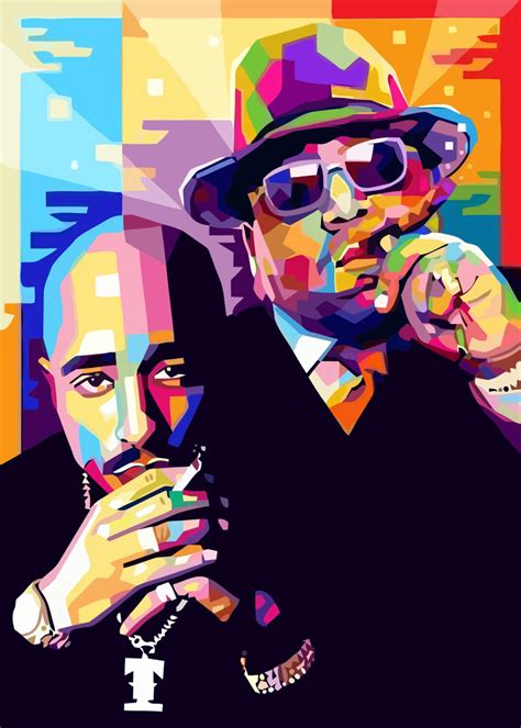 2pac Tupac Shakur And Biggie Smalls Vector Art Poster Music Etsy 2pac