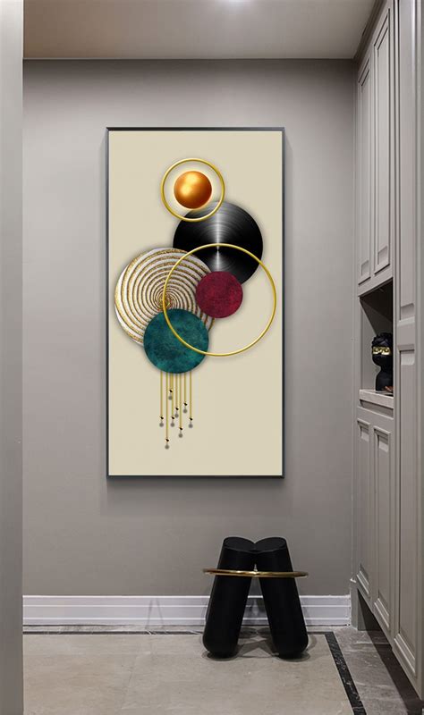 Luxury Crystal Circle Three Dimensional Decorative Canvas Print Wall