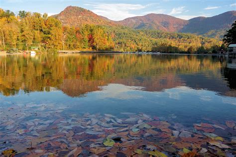 Lake Lure In Fall Color In North Carolina Mountains Near Asheville